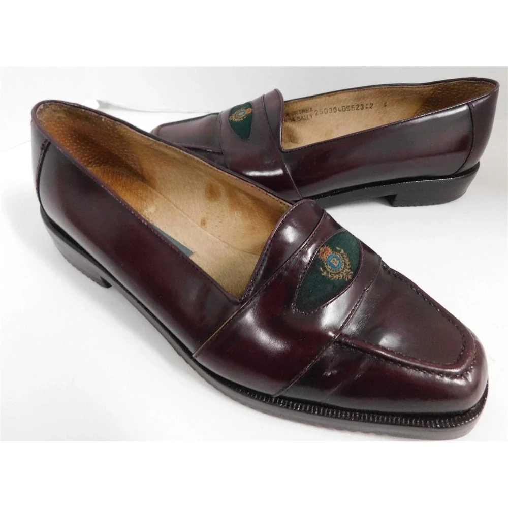 Bally Licencia Burgundy Leather Loafers 6.5 M‎